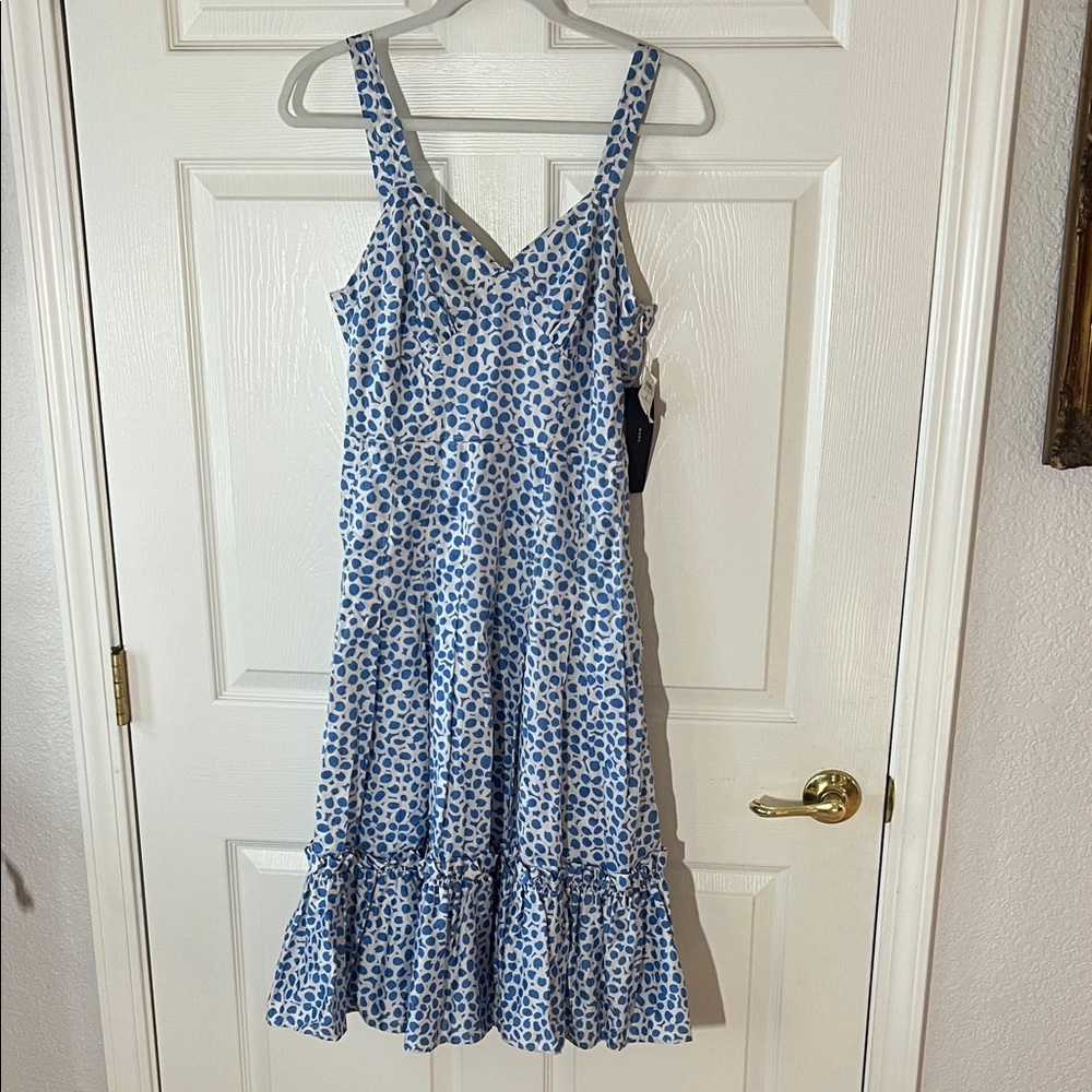 NWT Marc Jacobs Floral/Blue‎ Polka Dot Women's Dress, Sz 8